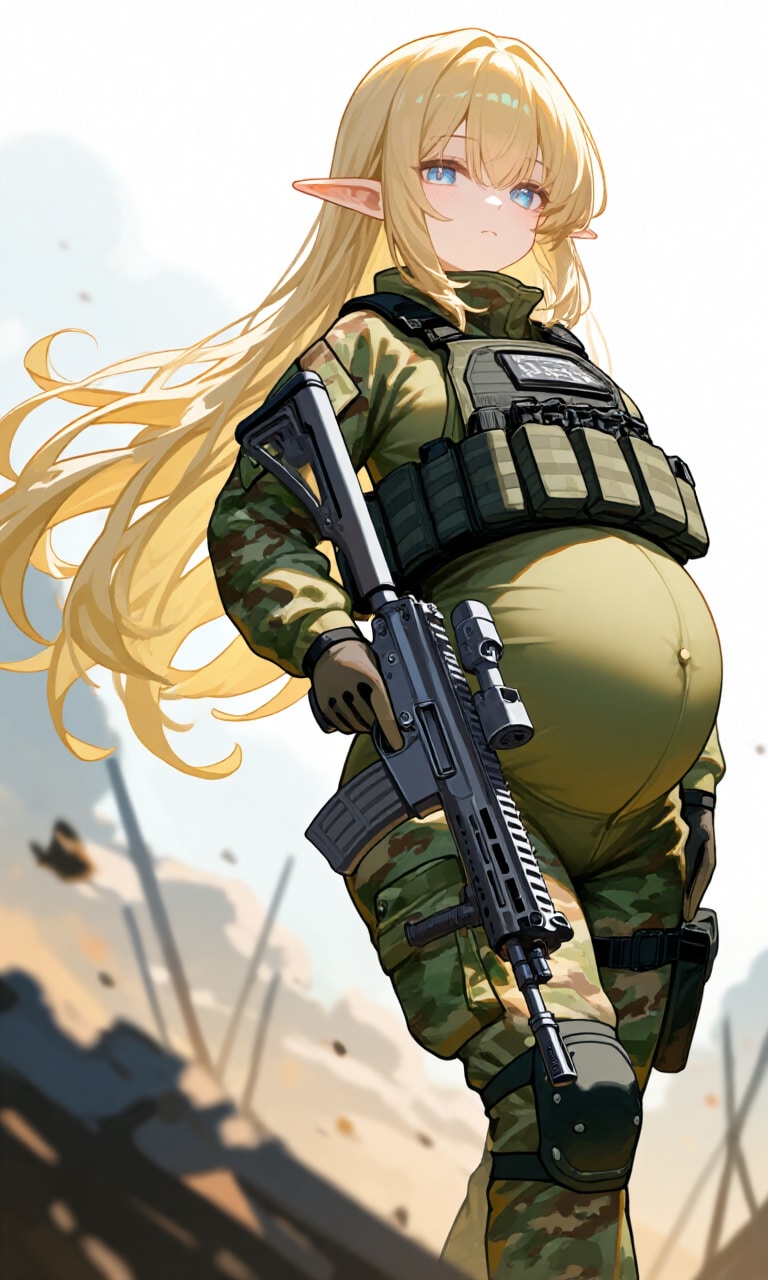 異世界ミリタリー妊婦シリーズその１５ | の人気AIイラスト・グラビア