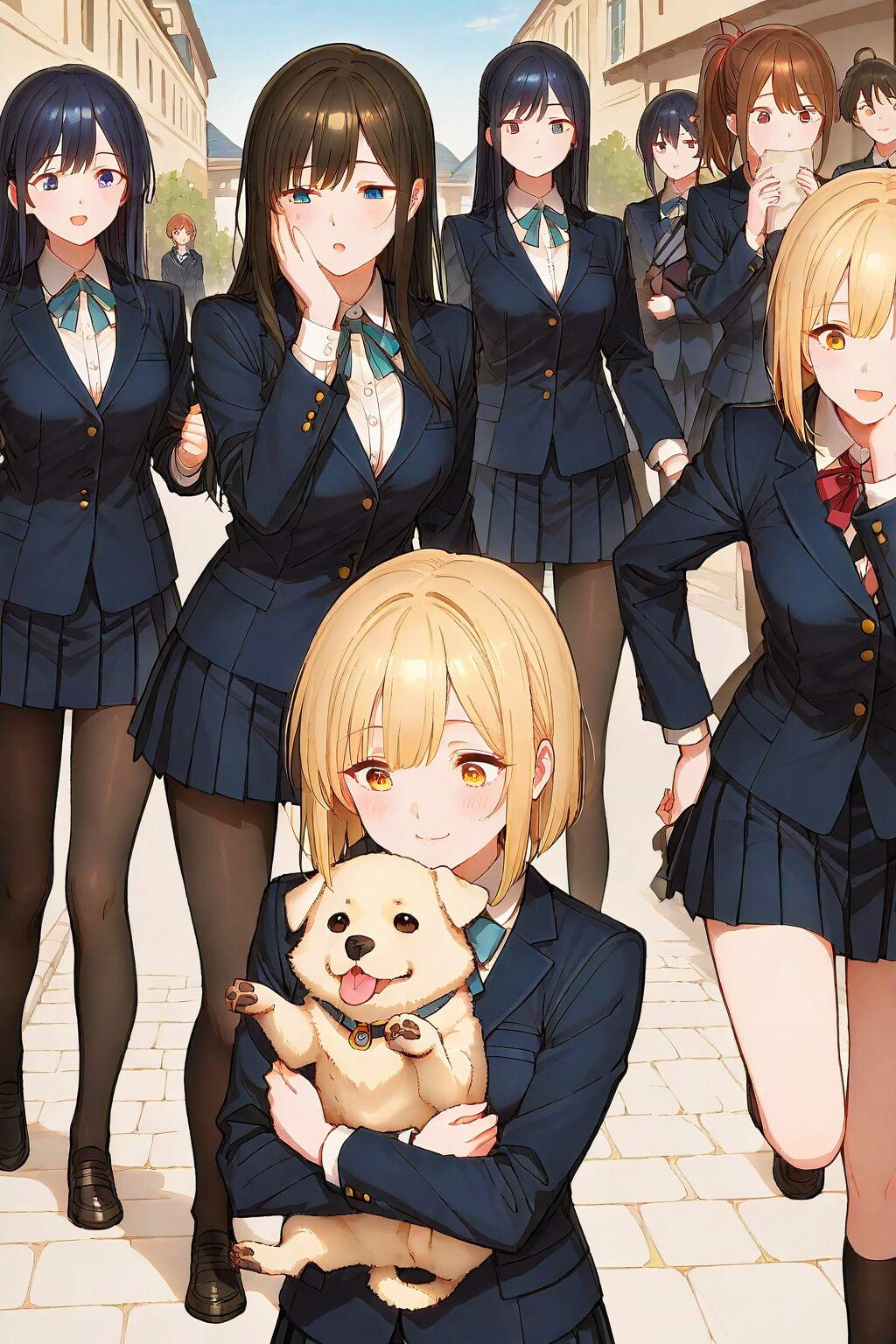 子犬と制服と、笑顔と | の人気AIイラスト・グラビア