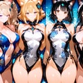 （再生成企画用）多人数水着っ娘♪（呪文同じで1～2枚目がGRYPHON製、3枚目が当時物V4B製） 2枚目