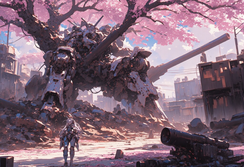 桜と遺棄された機械