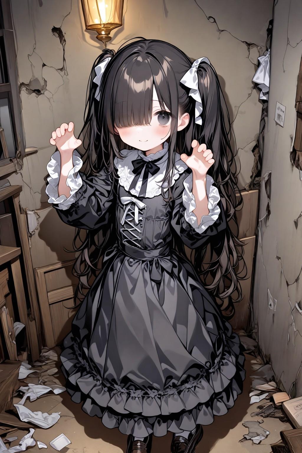 目隠れ系ゴスロリ少女