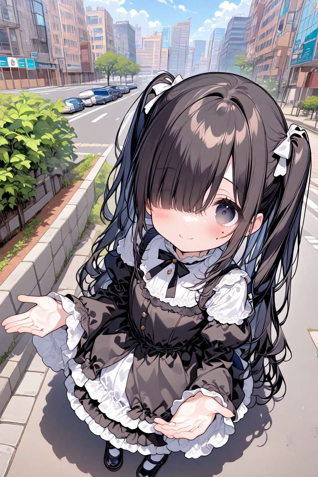 目隠れ系ゴスロリ少女