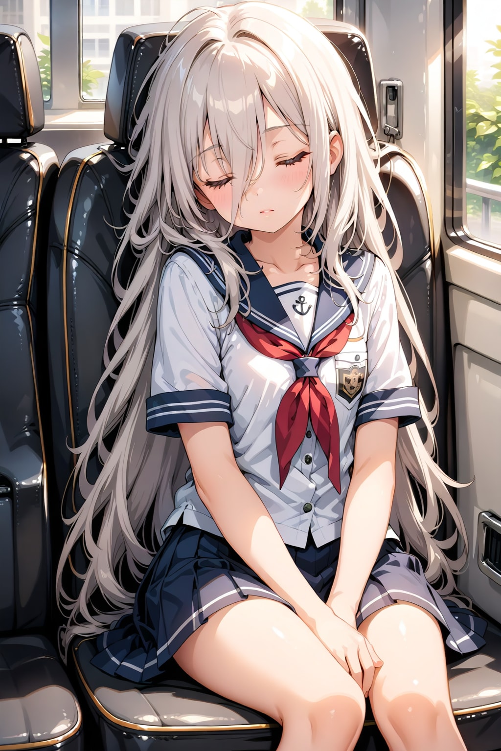 バスの後部座席