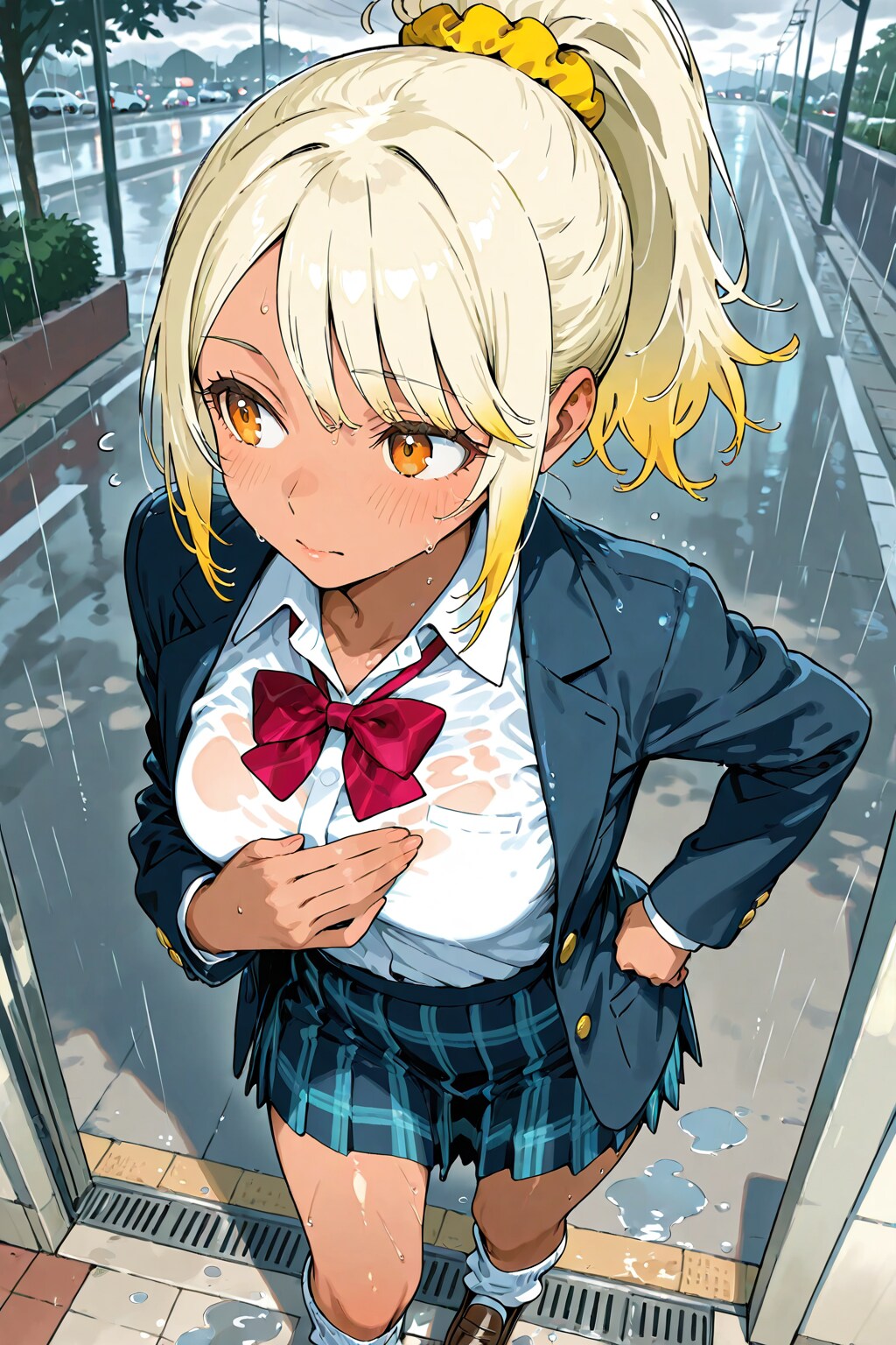 春の雨(雨宿り)