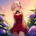 千束と紫陽花 2枚目