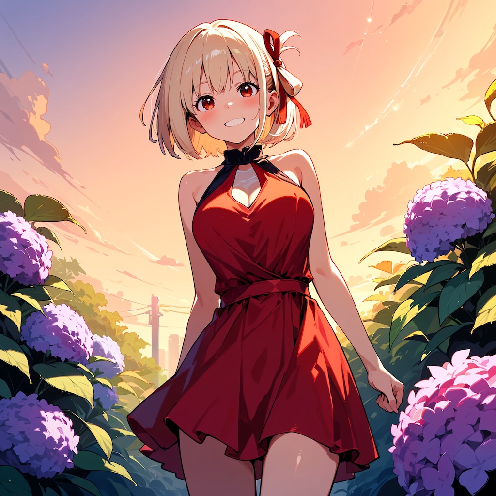 千束と紫陽花