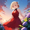 千束と紫陽花 3枚目