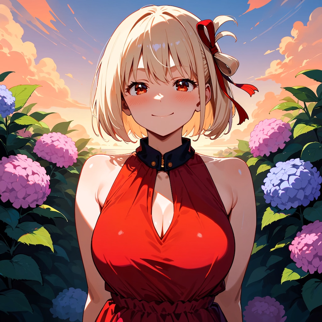 千束と紫陽花