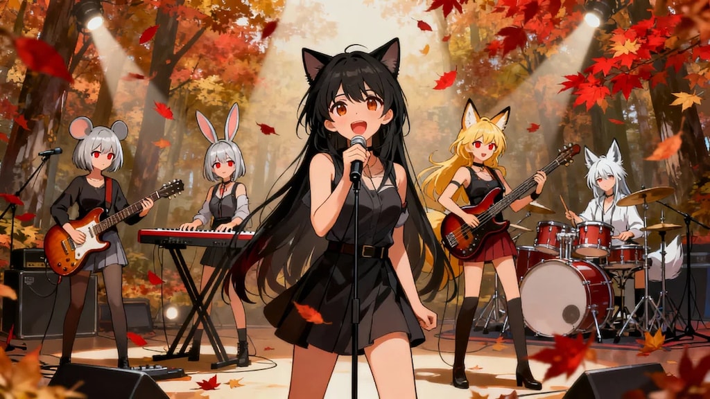 ポンコIIの秋の森ライブ