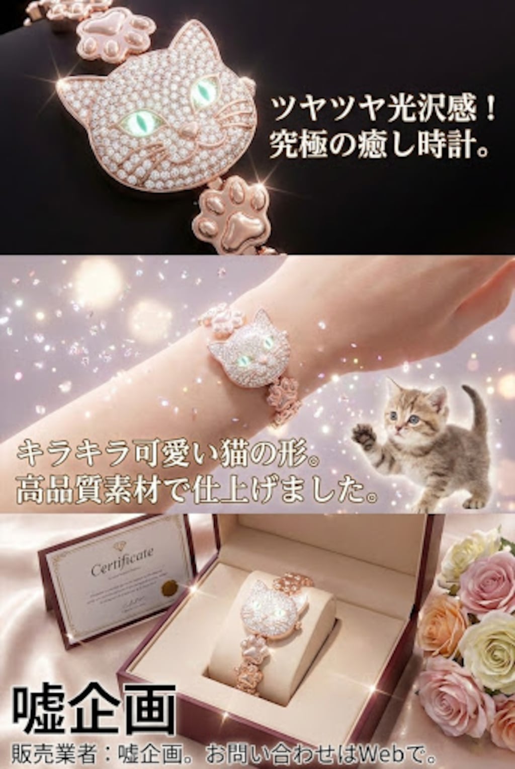 嘘企画　猫腕時計