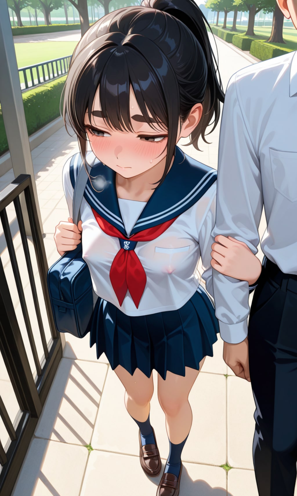 性癖   未使用イラスト⑭   露出編　 ～　放課後　～