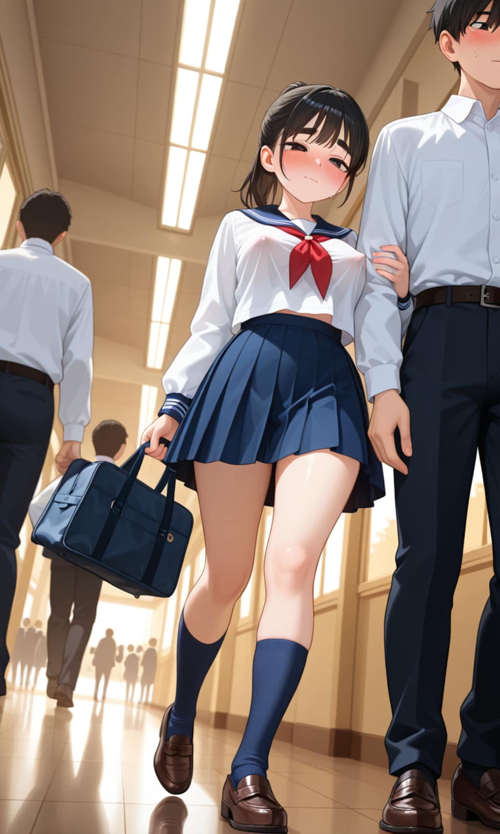 性癖   未使用イラスト⑭   露出編　 ～　放課後　～