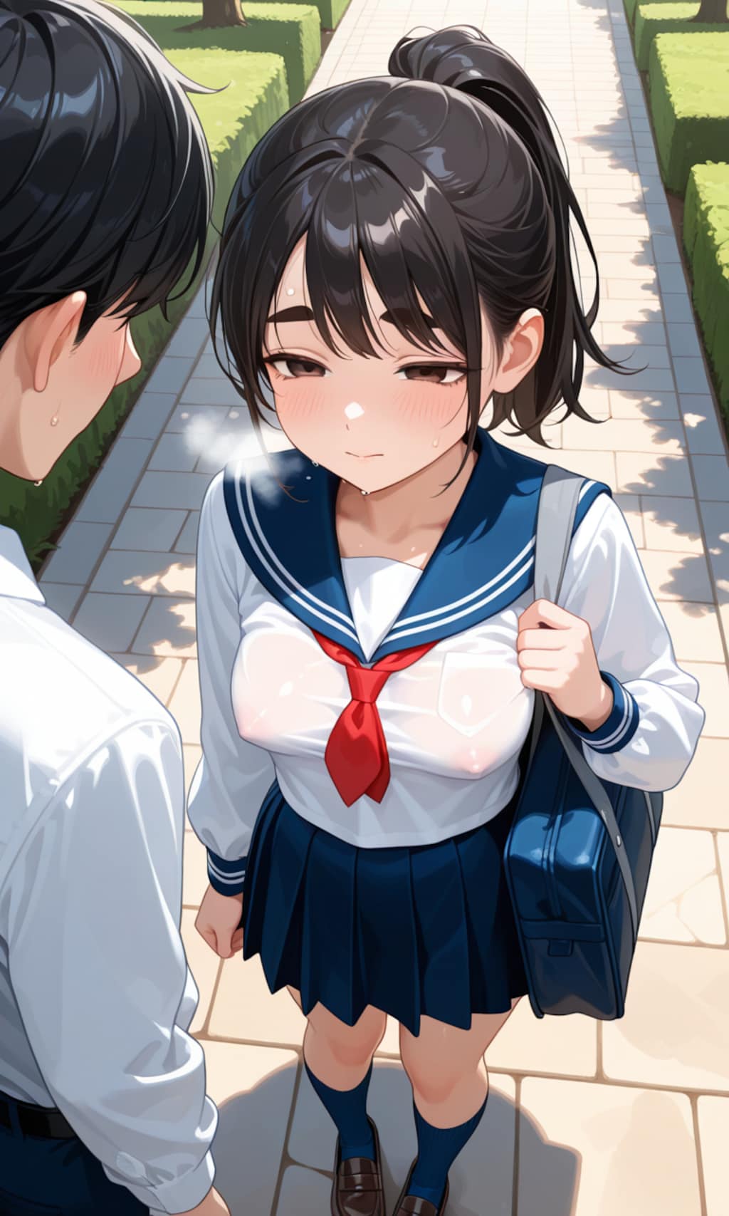 性癖   未使用イラスト⑭   露出編　 ～　放課後　～