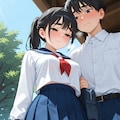 性癖   未使用イラスト⑭   露出編　 ～　放課後　～ 3枚目