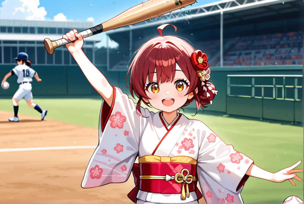 王選手直伝(嘘)！振袖打法！