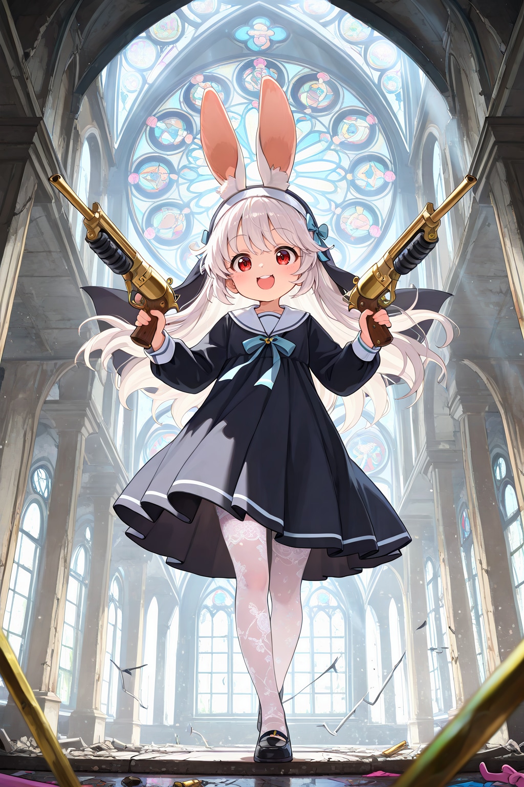 【実験】ガンカタ修道女 × セーラードレス × ウサギ耳