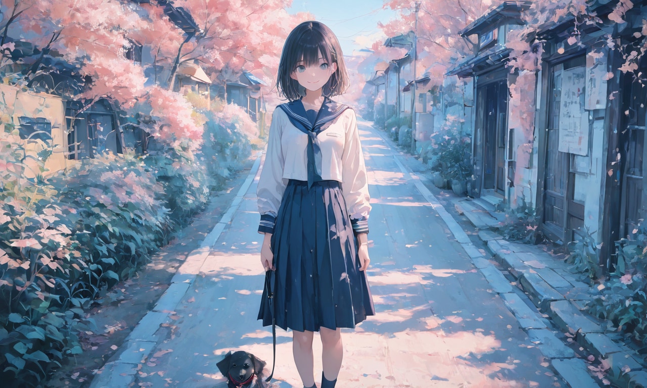 犬のお散歩 | の人気AIイラスト・グラビア