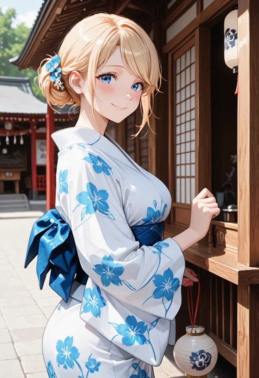 金髪着物美人