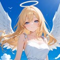 金髪美少女天使が空を 3枚目