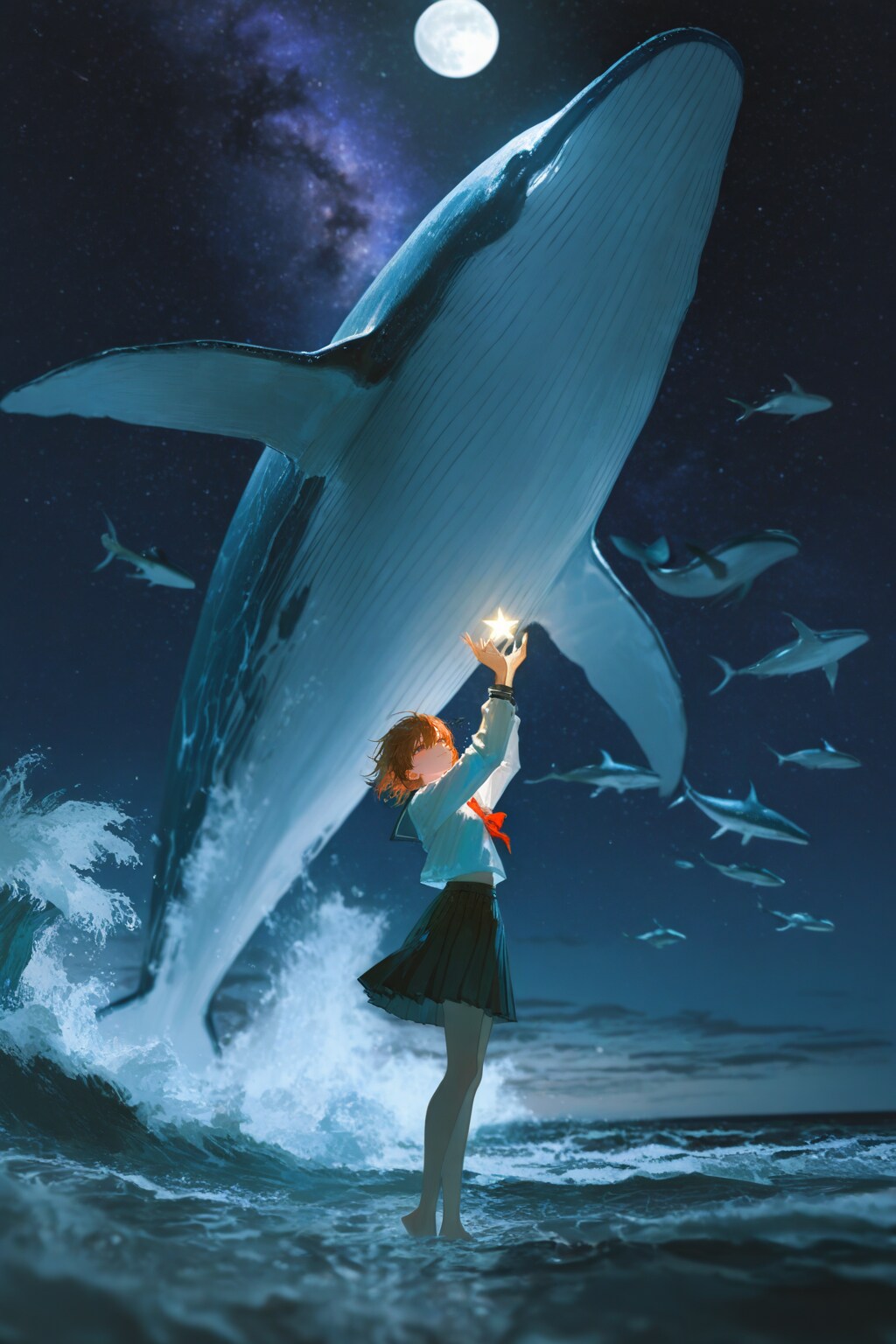 空飛ぶクジラと星をつかむ少女