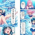 水中の激突💥マーキュリーVS水中戦用競泳水着女怪人（ドロイド）！・・いかに水中で自由自在に動けようと？水自体を操れるマーキュリーには敵わない💦 2枚目