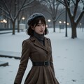 冬の夜の女性 5枚目