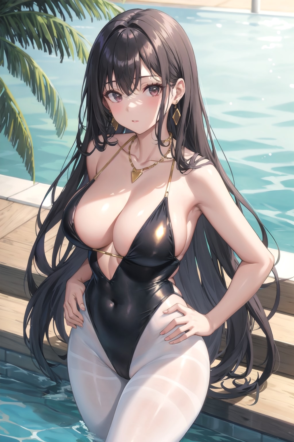 白パンスト水着