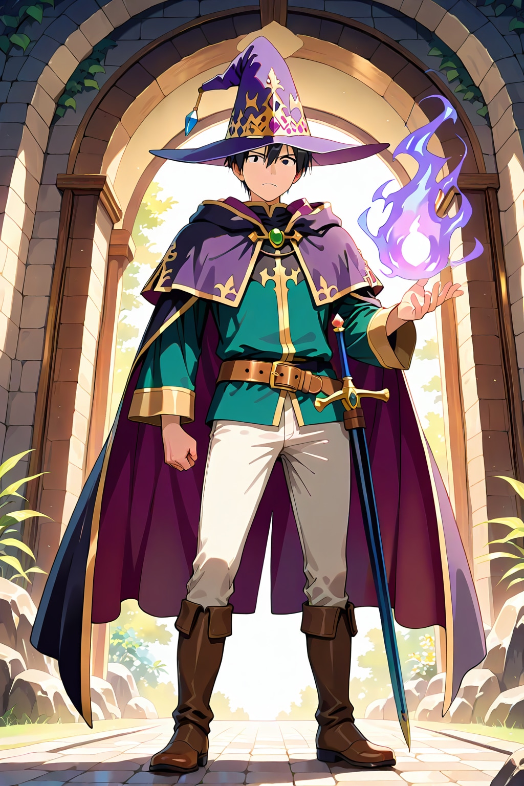 ファンタジー洞窟フロンティア、大柄男性賢者1-1 | の人気AIイラスト・グラビア