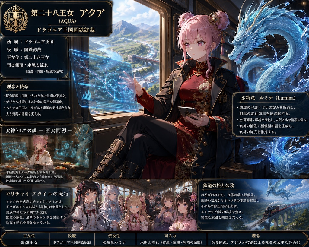 👑 【国鉄総裁】ドラゴニア王国第二十八王女 アクア：ドラゴニア王国国鉄総裁