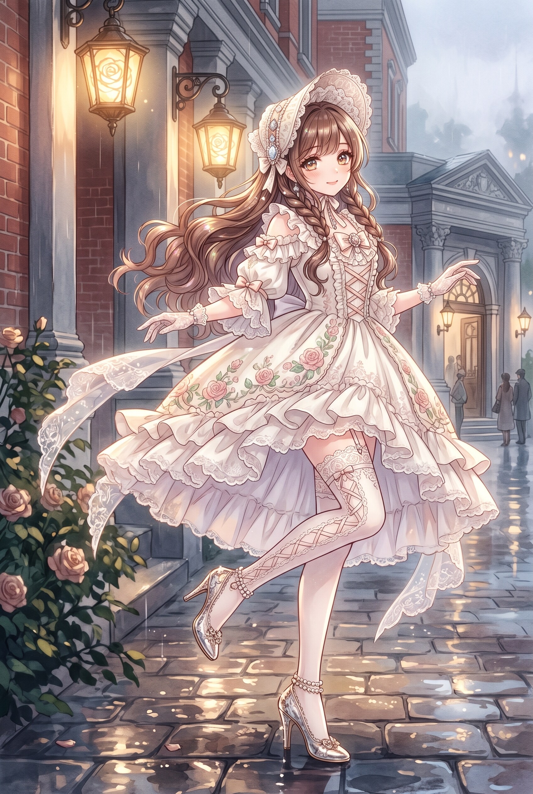 薔薇灯の優雅な刻 | の人気AIイラスト・グラビア