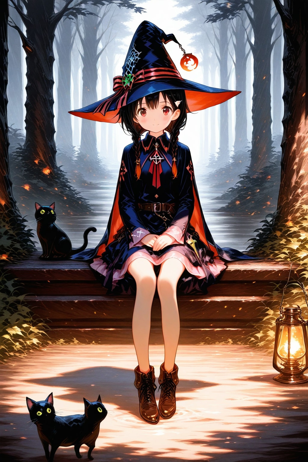 魔女と猫 | の人気AIイラスト・グラビア