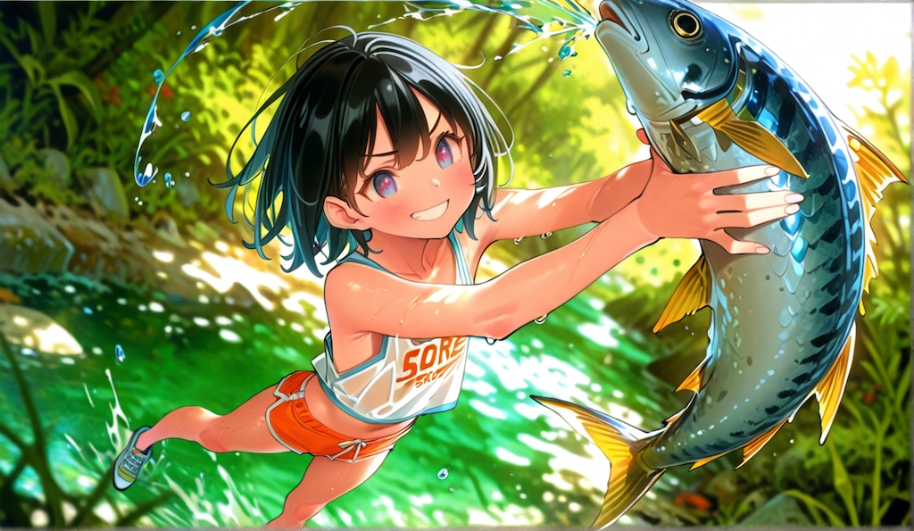 魚を捕る