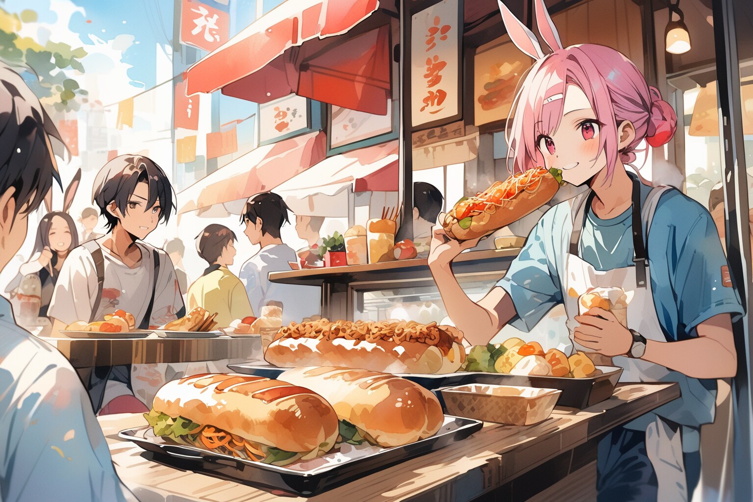 焼きそばパンチャレンジ　2024-08-16 | の人気AIイラスト・グラビア