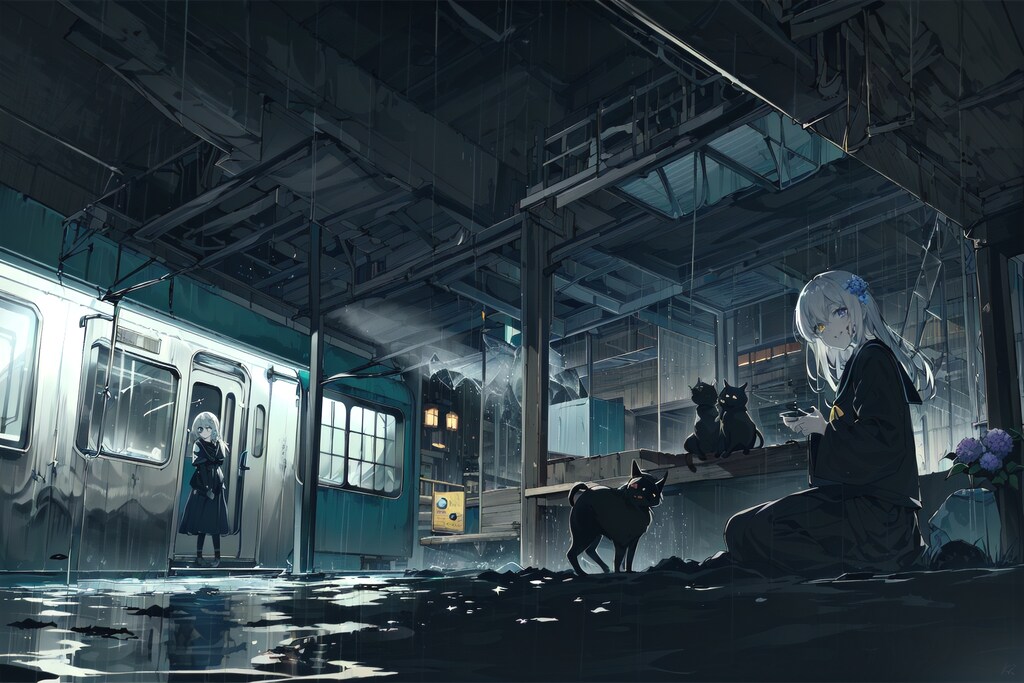 #41 田舎の駅 背景コレクション50チャレンジ