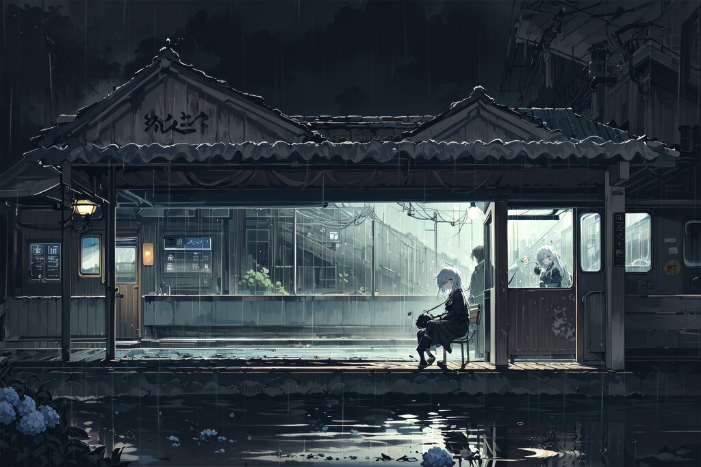 #41 田舎の駅 背景コレクション50チャレンジ