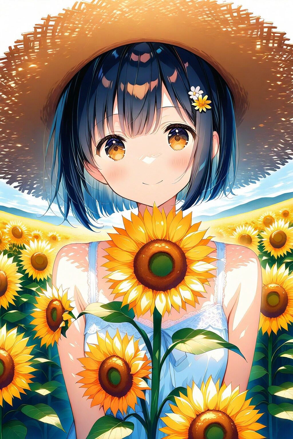 🌻ひまわり畑と麦わら帽子👒