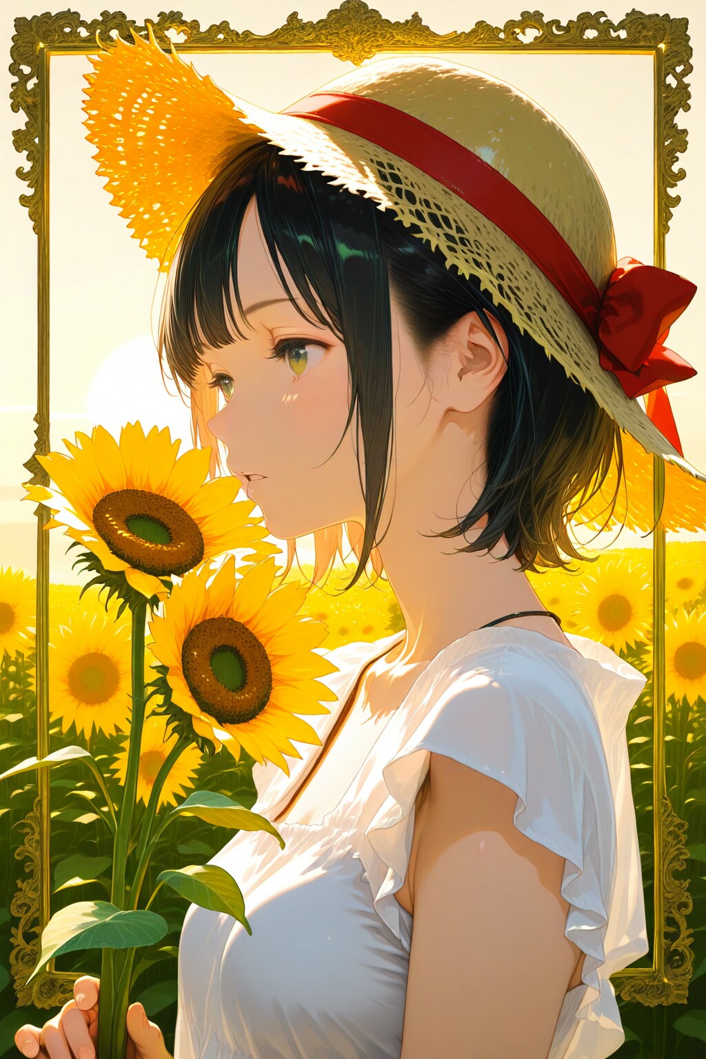 🌻ひまわり畑と麦わら帽子👒