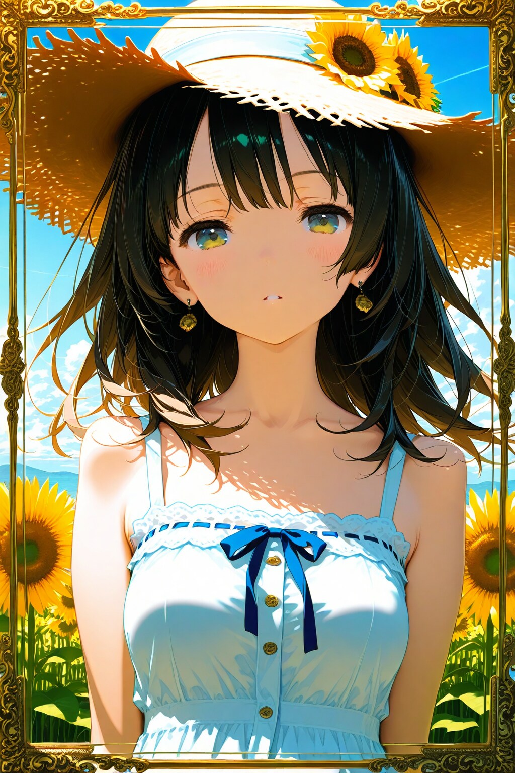 🌻ひまわり畑と麦わら帽子👒