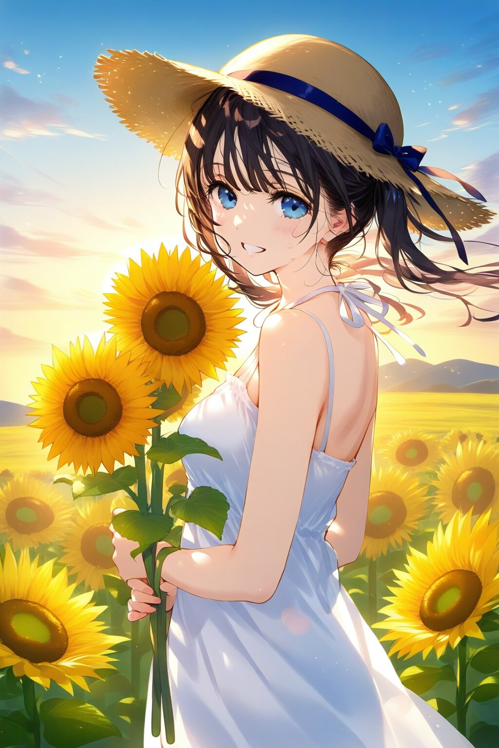 🌻ひまわり畑と麦わら帽子👒