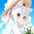 白百合を抱えた夏の少女 2枚目