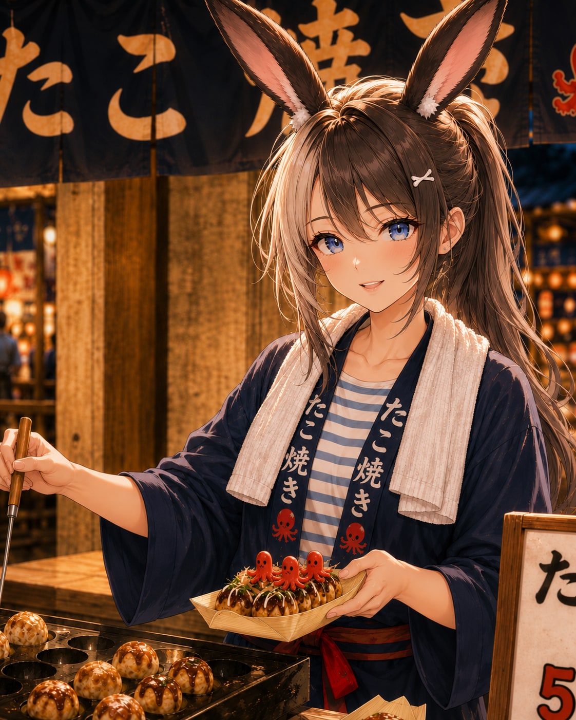 今だけ🐙のせ　タコさんウインナー乗せだよ🐰