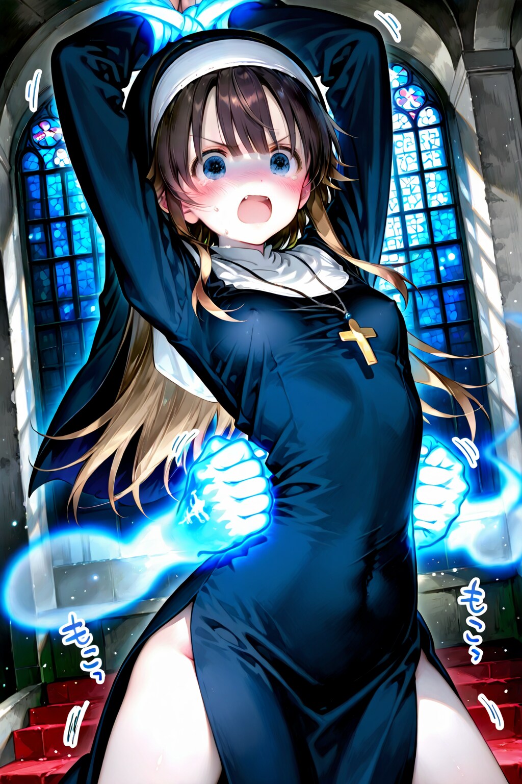 「ホラー映画で拘束されたシスター役をやりましたぁ♪」by藍乃雫 | の人気AIイラスト・グラビア