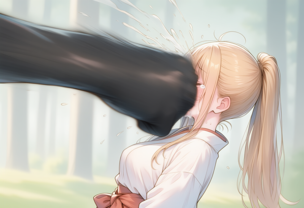 顔面を潰される退魔巫女
