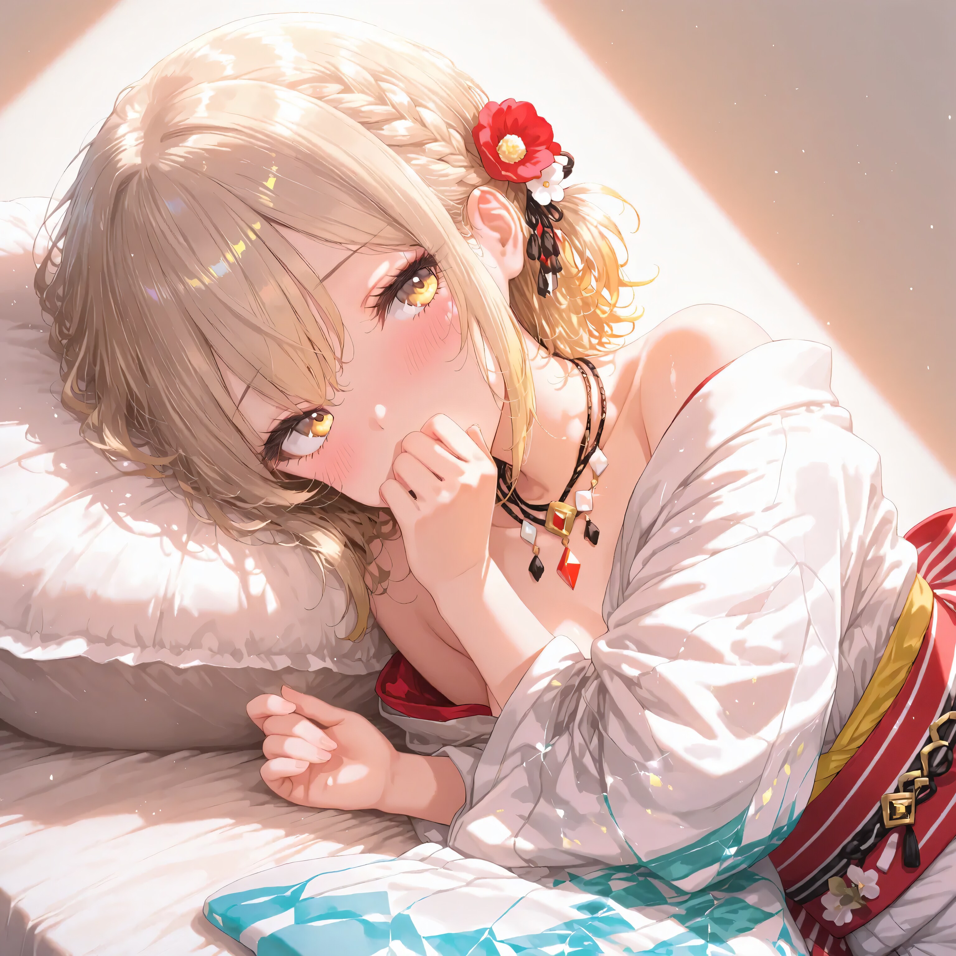 陽光浴びる少女の寝顔