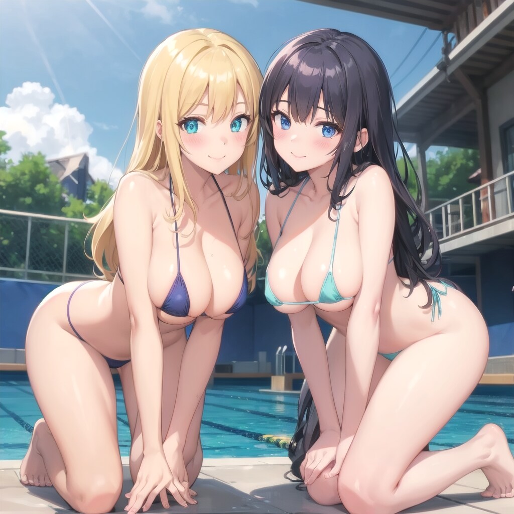 【今日のハーレム？】プールサイド