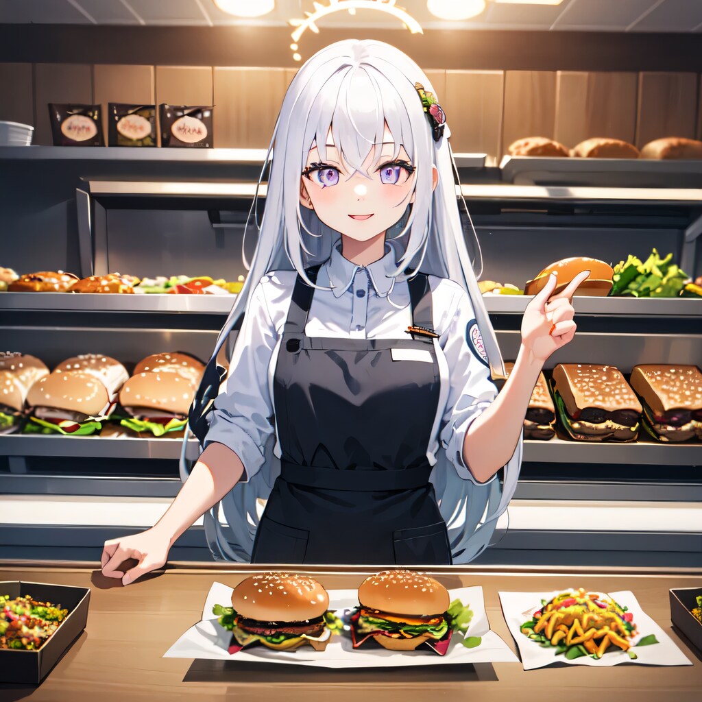 白髪ロングでクルーの少女５