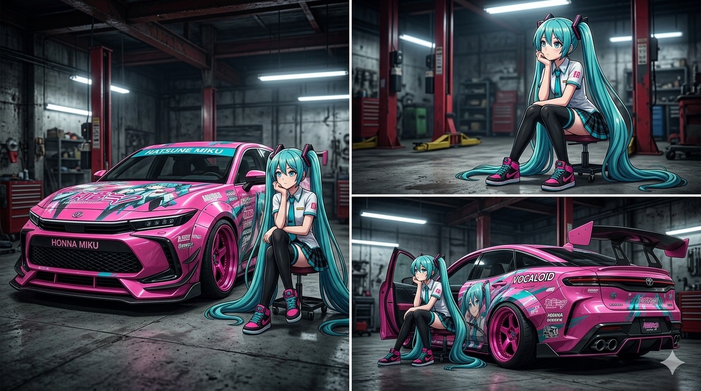 初音ミクとクラウンセダン