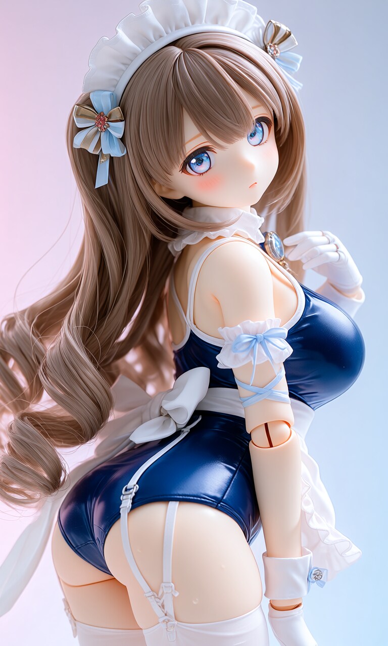 アクリルドールフィギュア 異世界制服少女達　スク水メイド  何処から見てるですか？