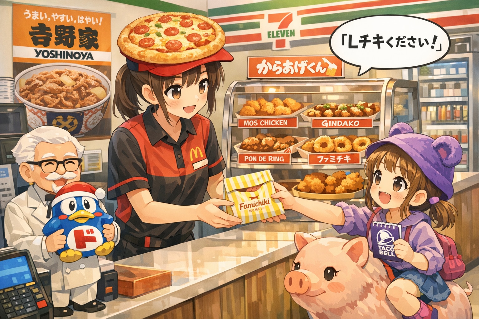 ついにファミチキ解禁 | の人気AIイラスト・グラビア