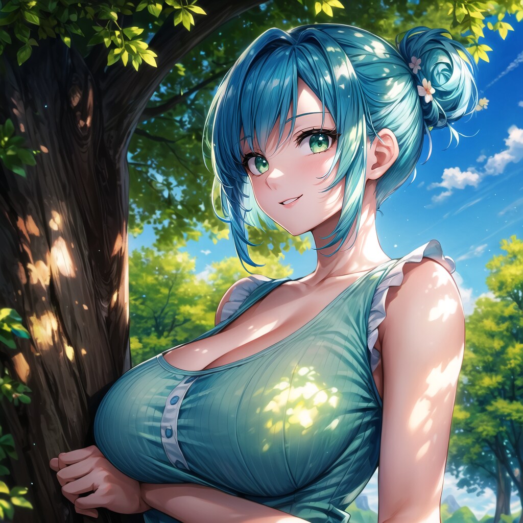 大きな公園と淑女さん